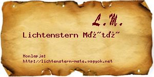 Lichtenstern Máté névjegykártya