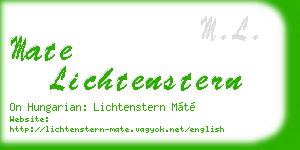 mate lichtenstern business card